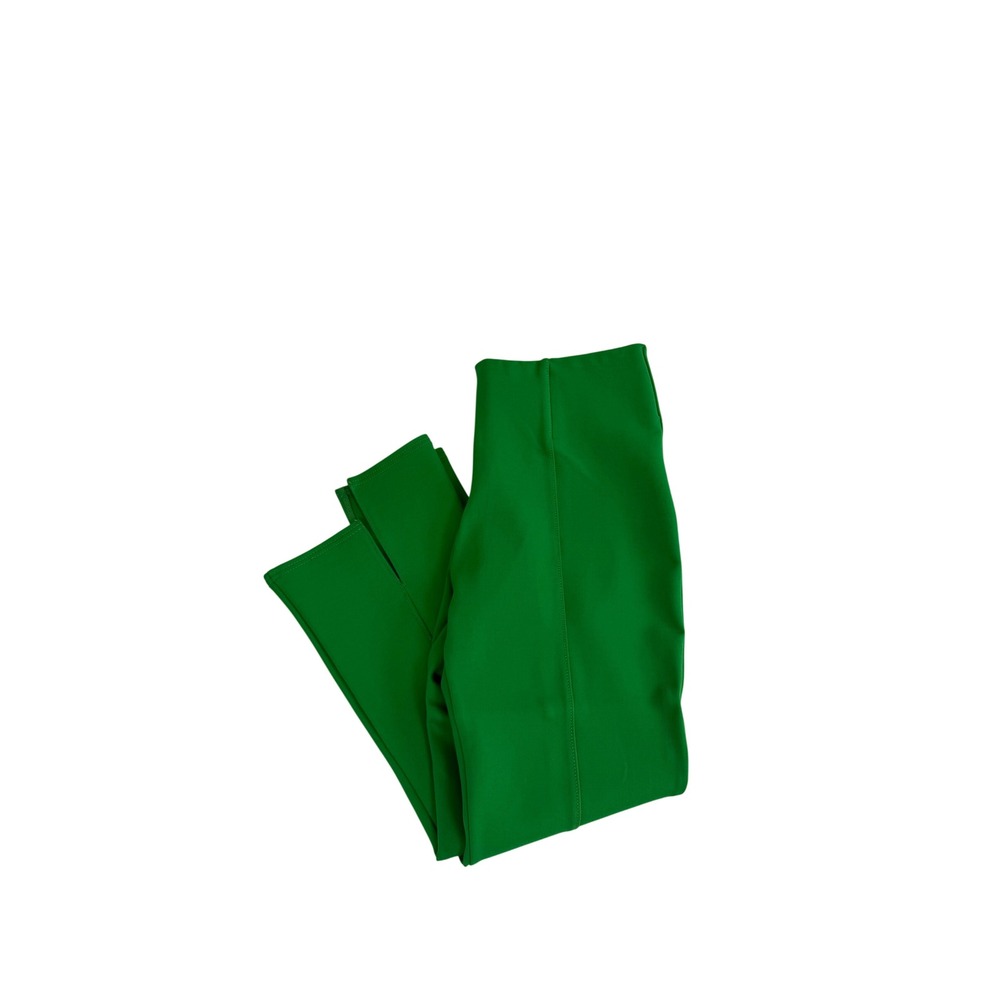 Slim Factor by Investments Green Crop Flare Pants Side Slit Women's Size M - Picture 4 of 6